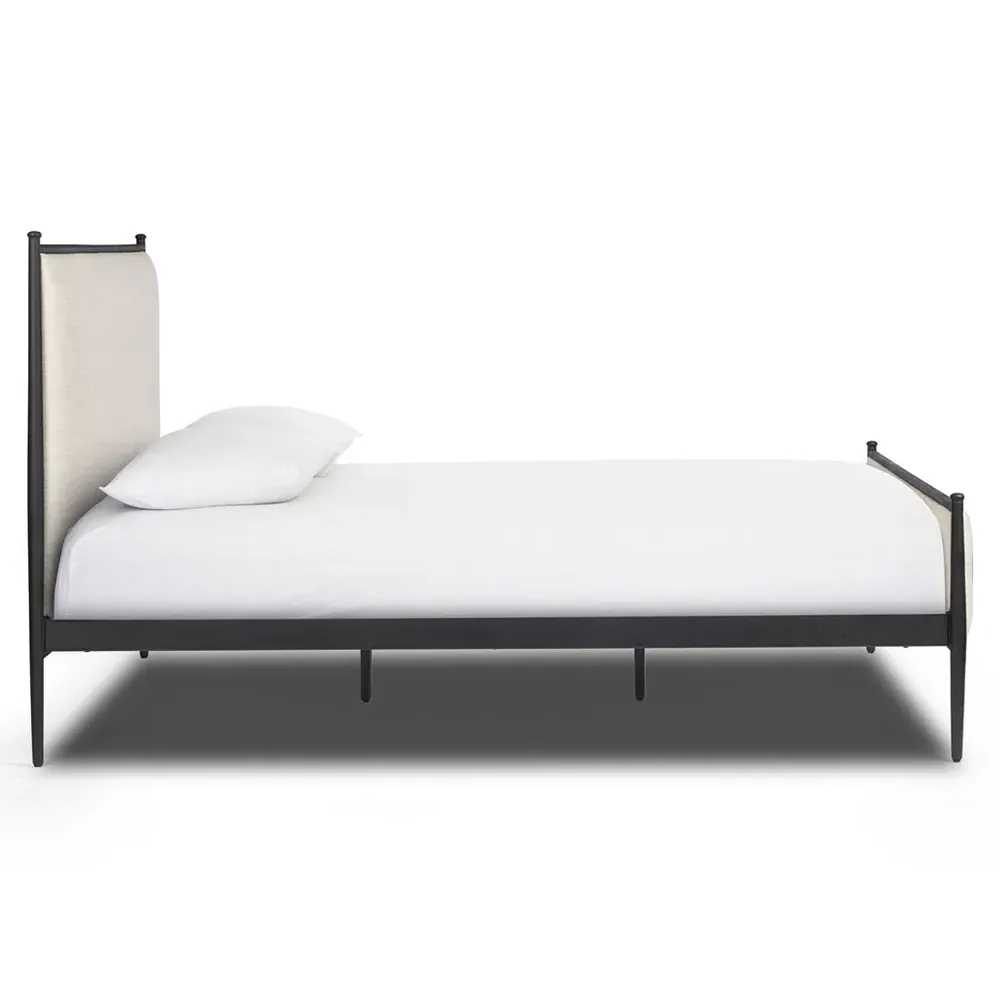 Isabella Queen Size Bed Frame - Cream, Iron