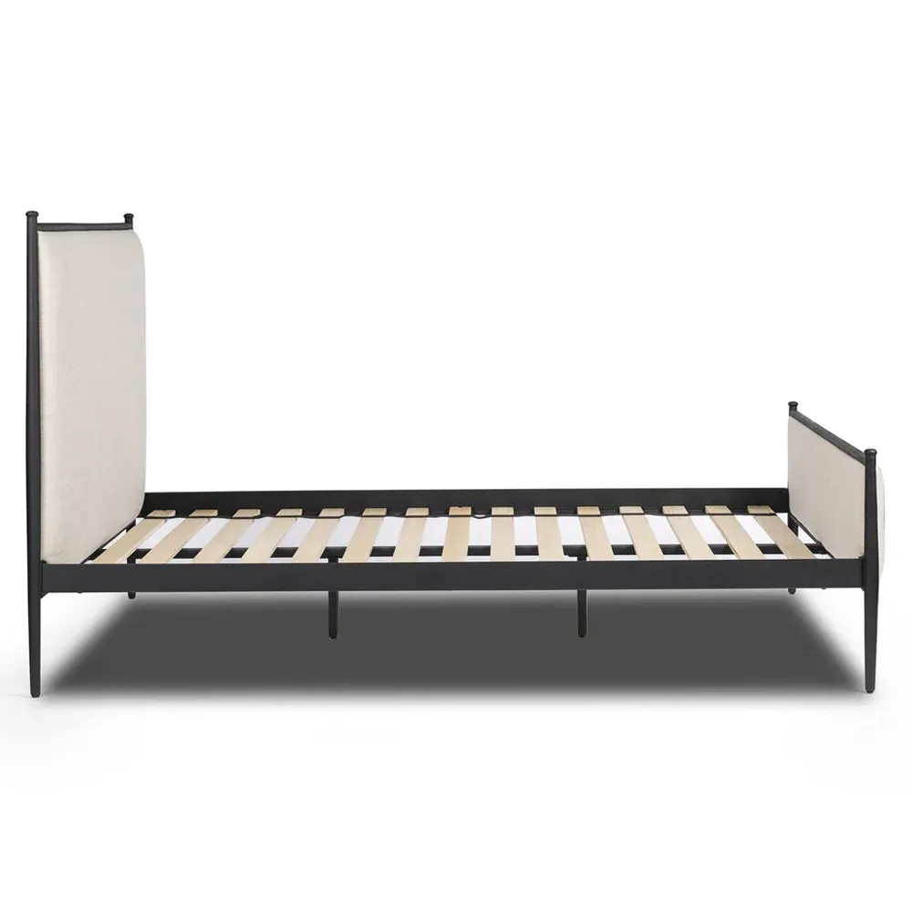 Isabella Queen Size Bed Frame - Cream, Iron