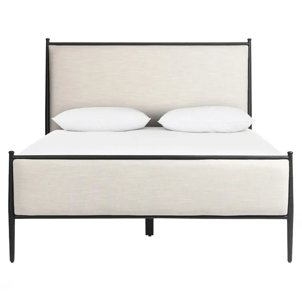 Isabella Queen Size Bed Frame - Cream, Iron image