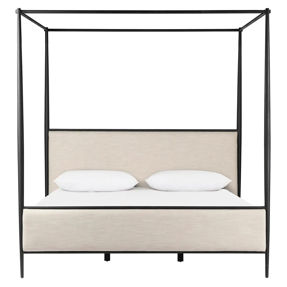 Isabella Queen Size Canopy Bed - Black, Iron image