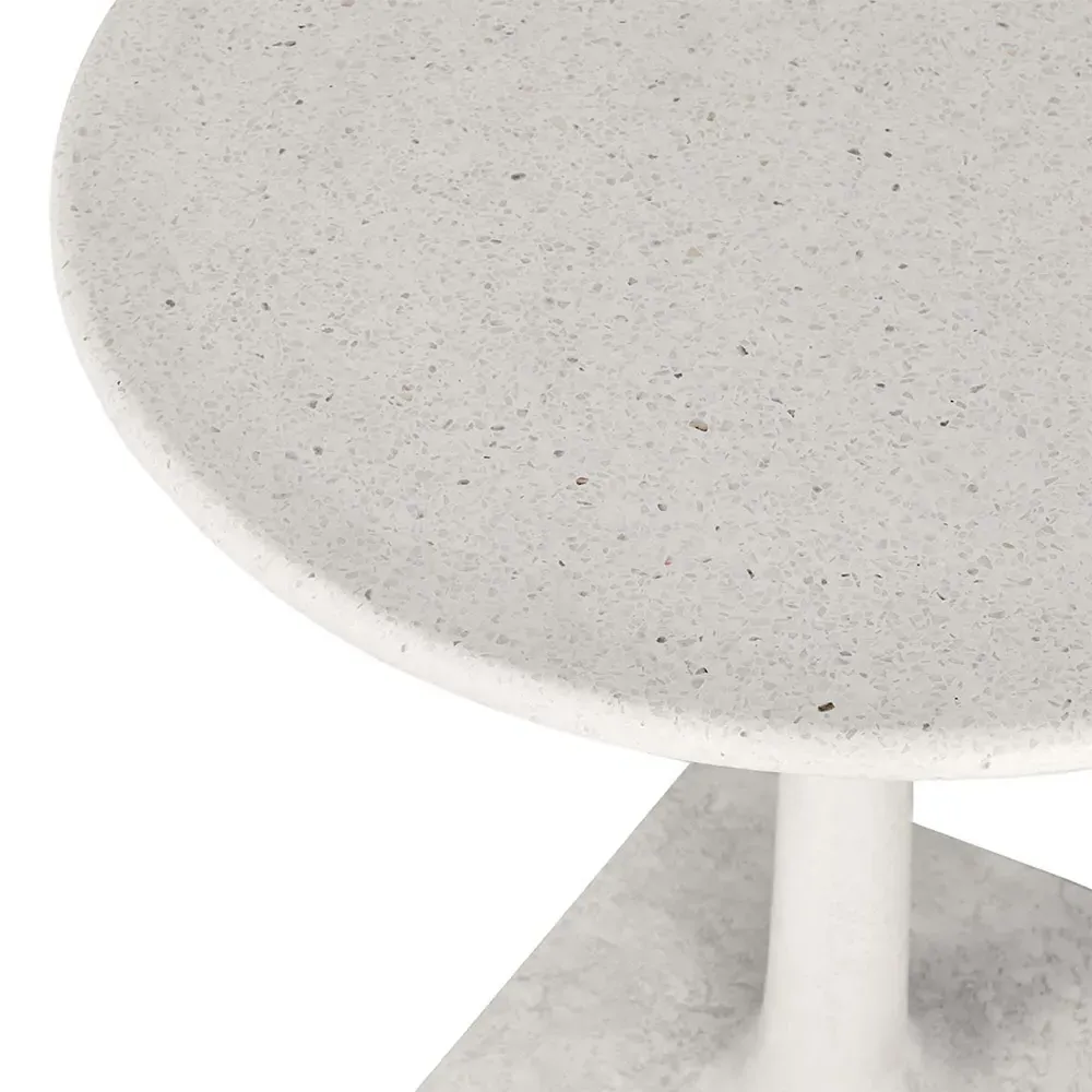 Isabella Round Bistro Table - White, Concrete