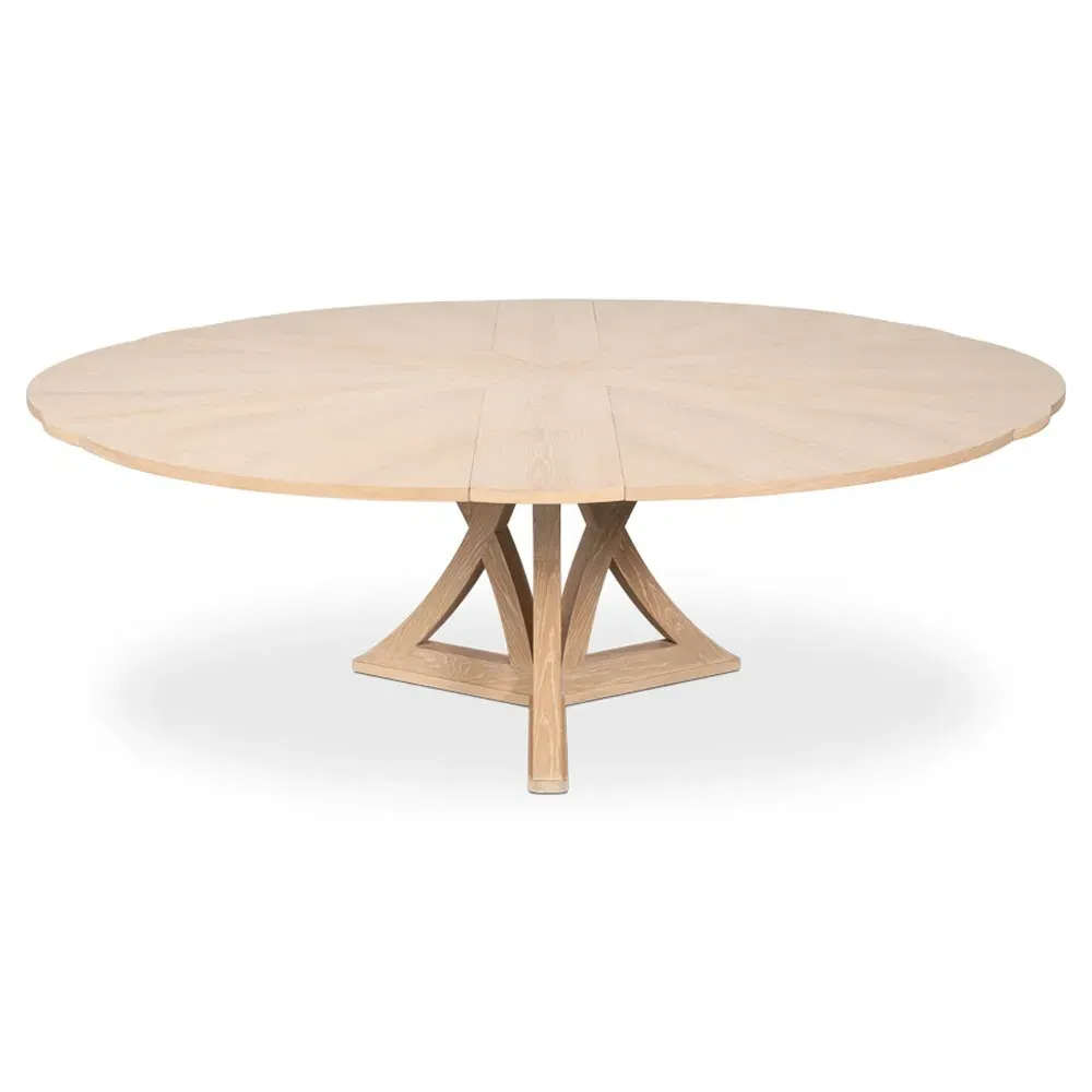 Isabella Round Extendable Dining Table - Bleached Oak