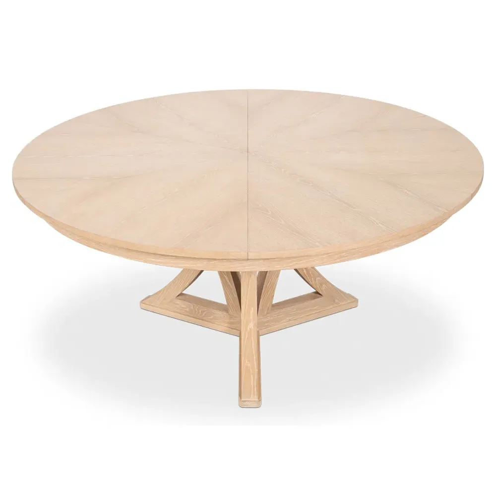 Isabella Round Extendable Dining Table - Bleached Oak