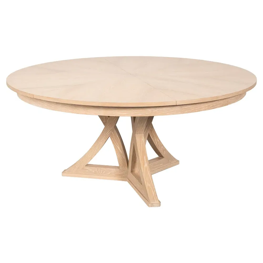 Isabella Round Extendable Dining Table - Bleached Oak image
