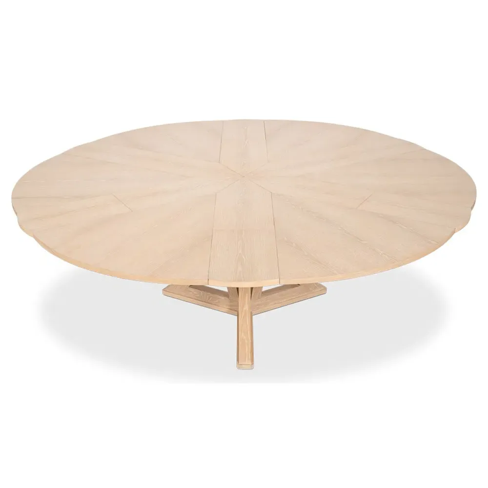 Isabella Round Extendable Dining Table - Bleached Oak