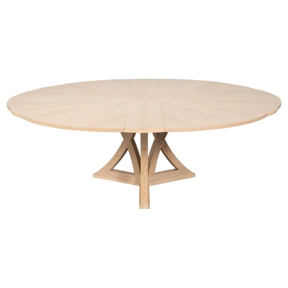 Isabella Round Extendable Dining Table - Bleached Oak