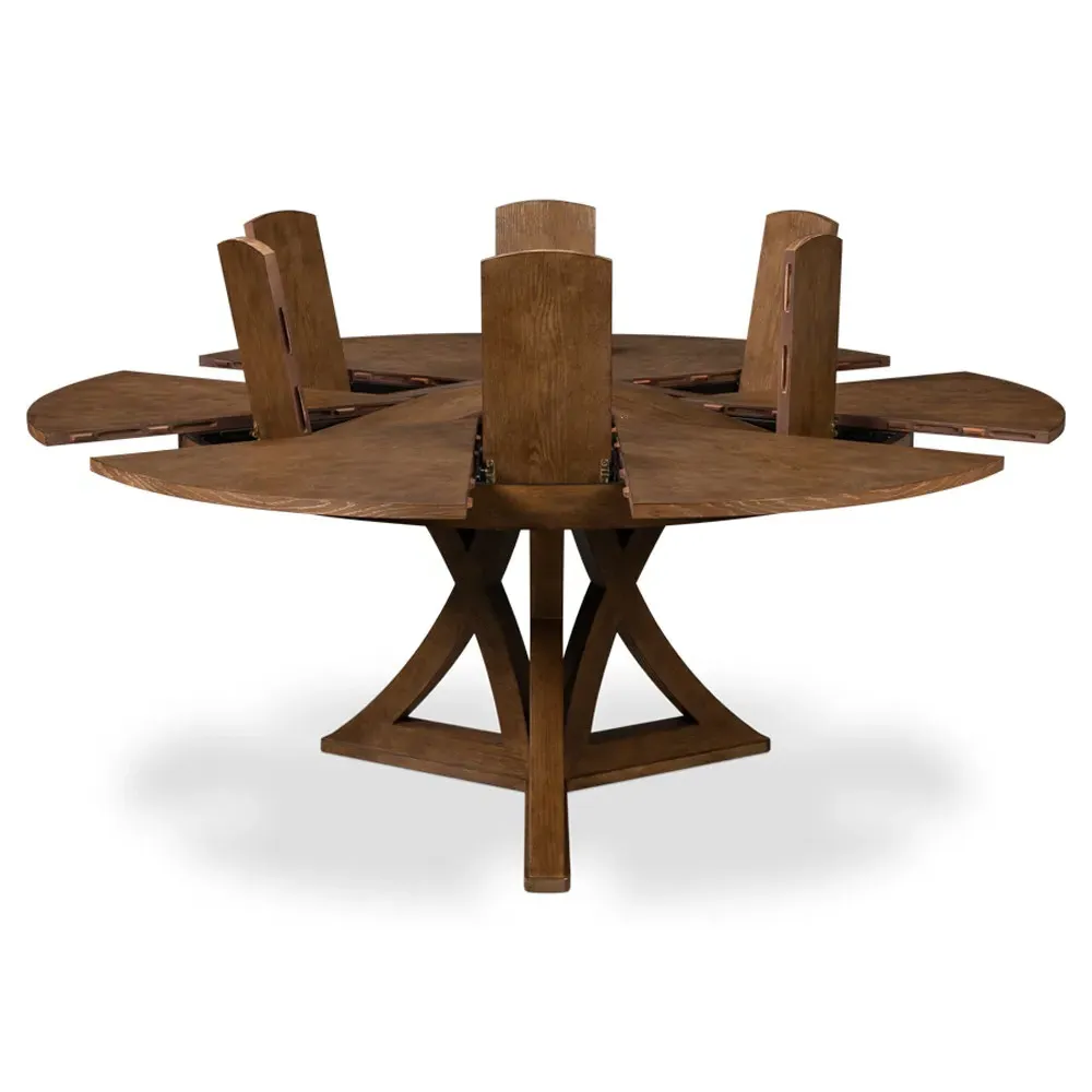 Isabella Round Extendable Dining Table - Dark Oak
