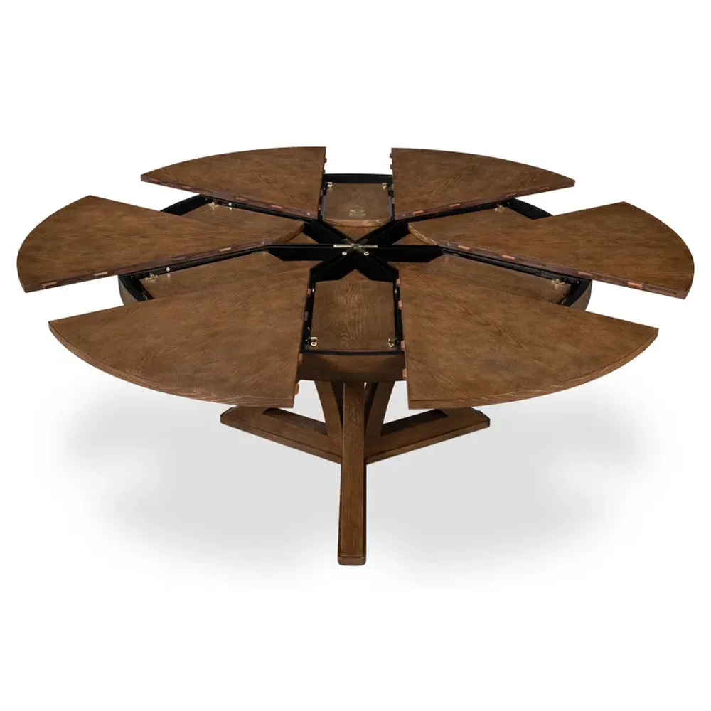 Isabella Round Extendable Dining Table - Dark Oak
