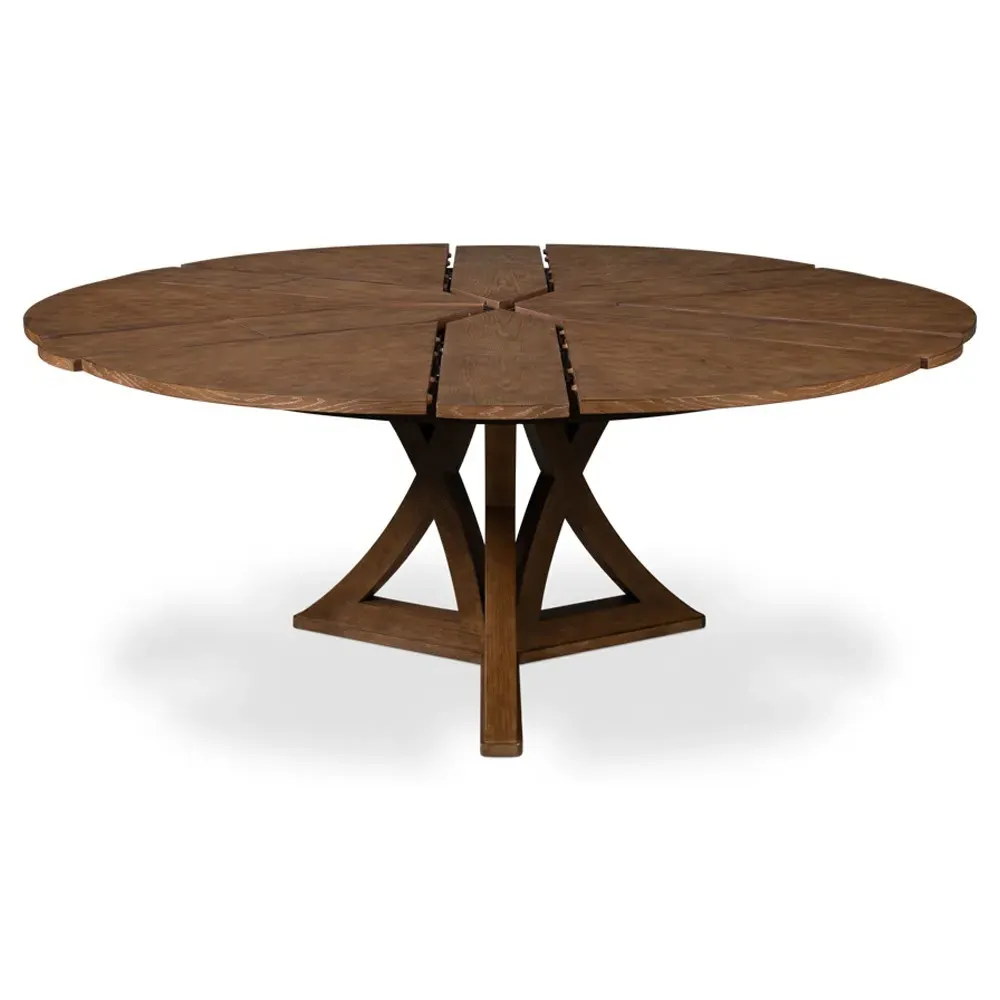 Isabella Round Extendable Dining Table - Dark Oak