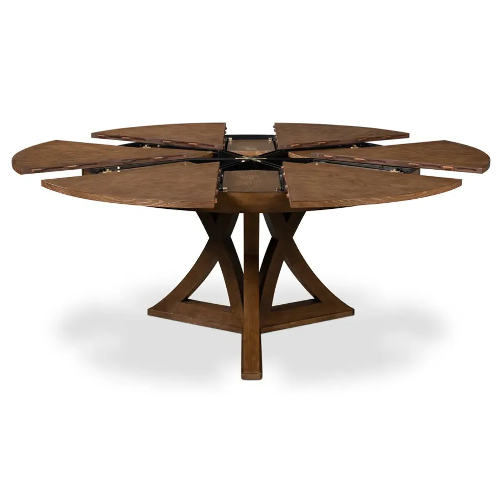 Isabella Round Extendable Dining Table - Dark Oak