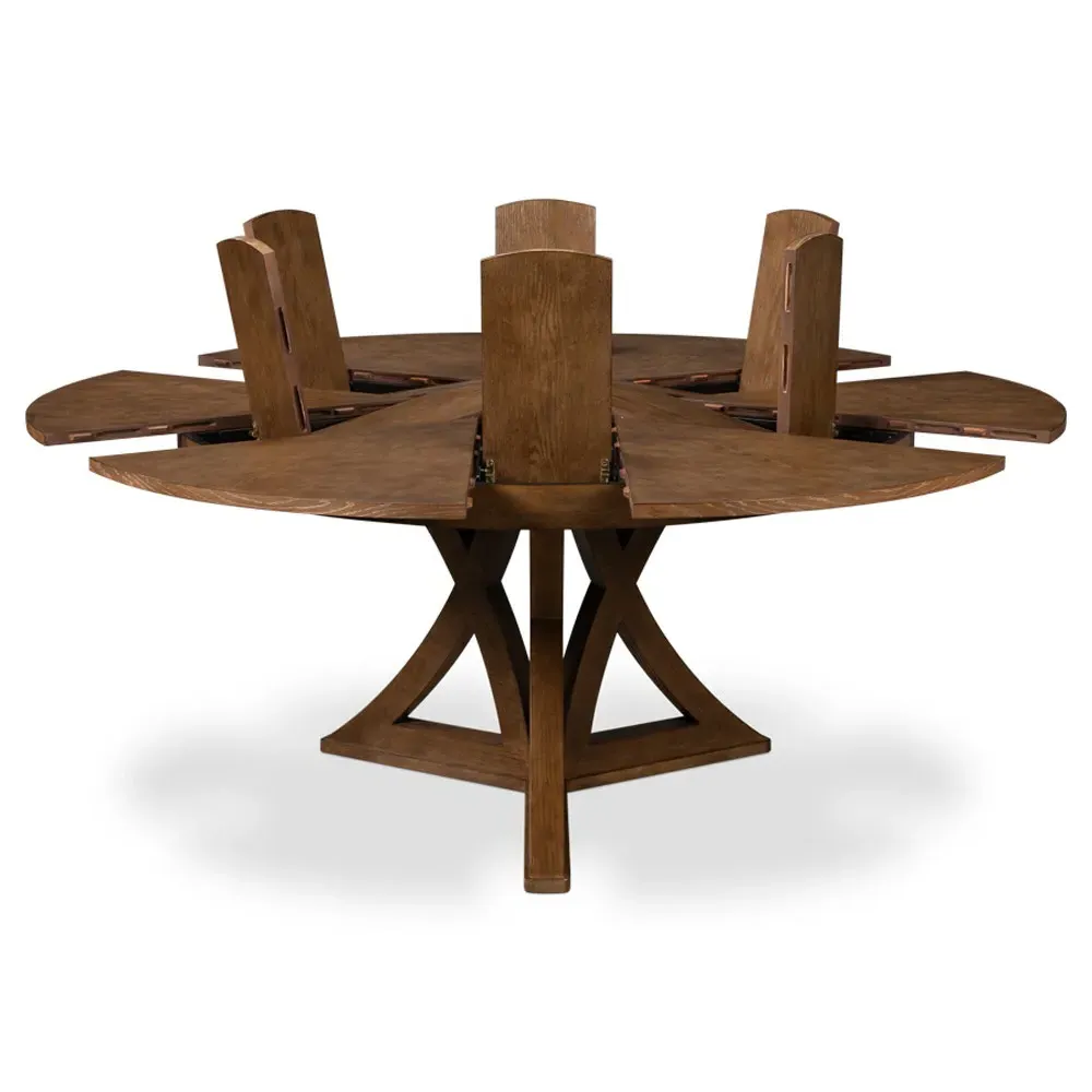 Isabella Round Extendable Dining Table - Dark Oak