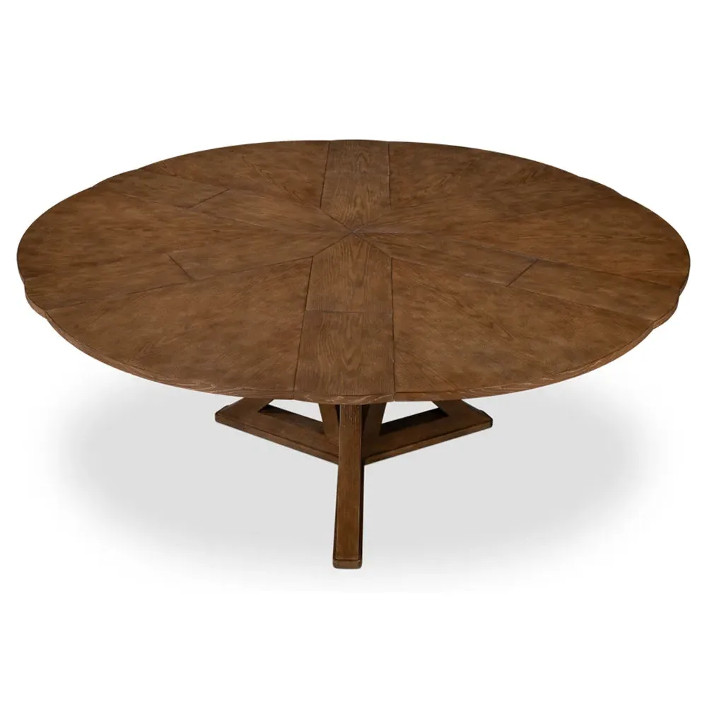 Isabella Round Extendable Dining Table - Dark Oak