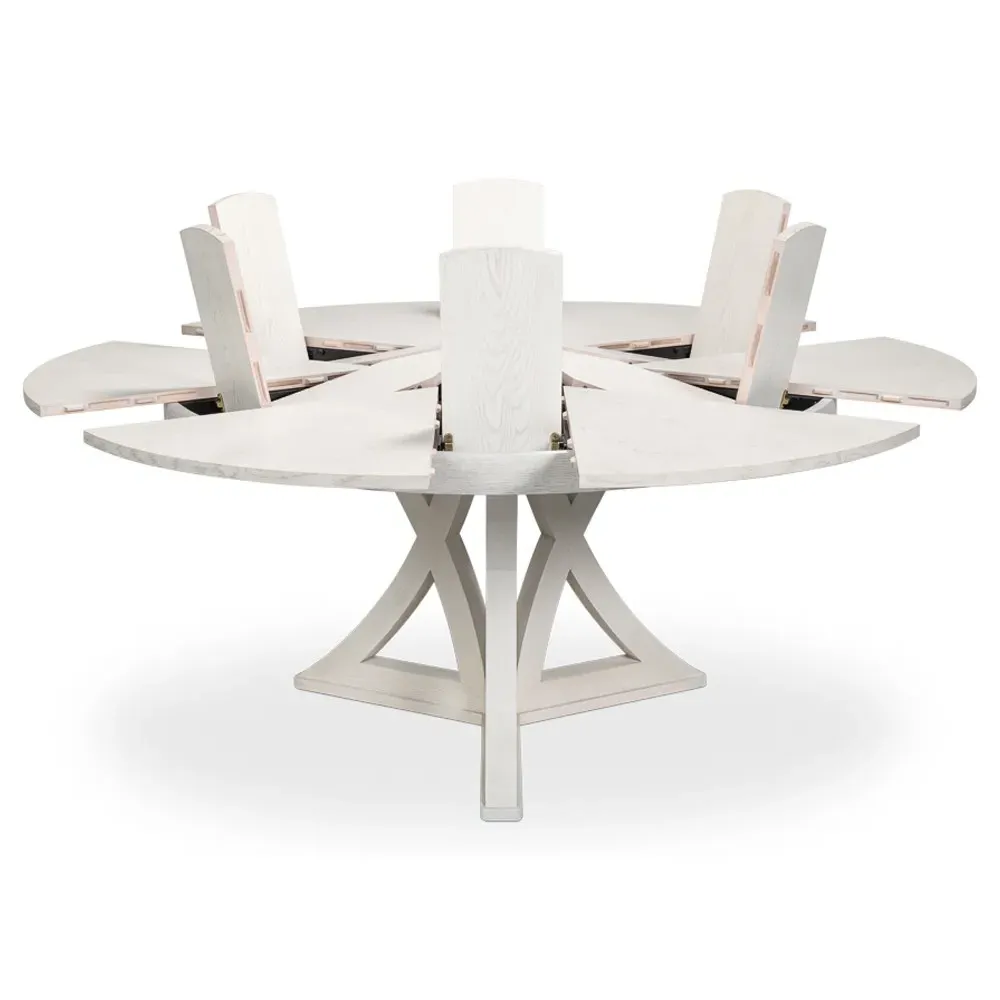 Isabella Round Extendable Dining Table - White Oak