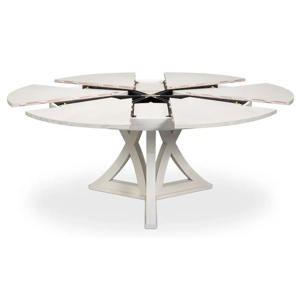 Isabella Round Extendable Dining Table - White Oak