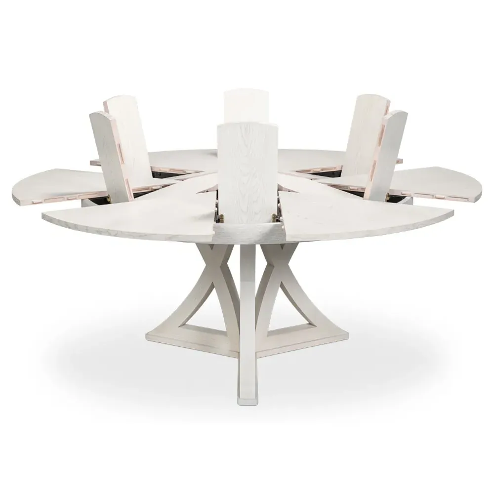 Isabella Round Extendable Dining Table - White Oak