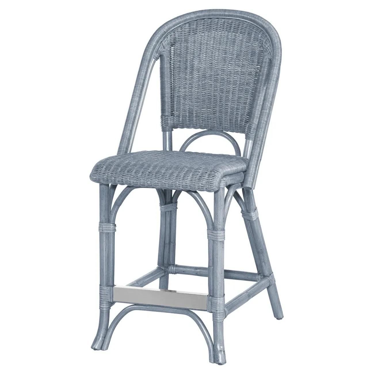 Isabella Woven Rattan Counter Stool - Blue image