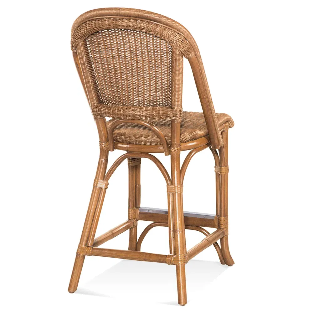 Isabella Woven Rattan Counter Stool - Brown