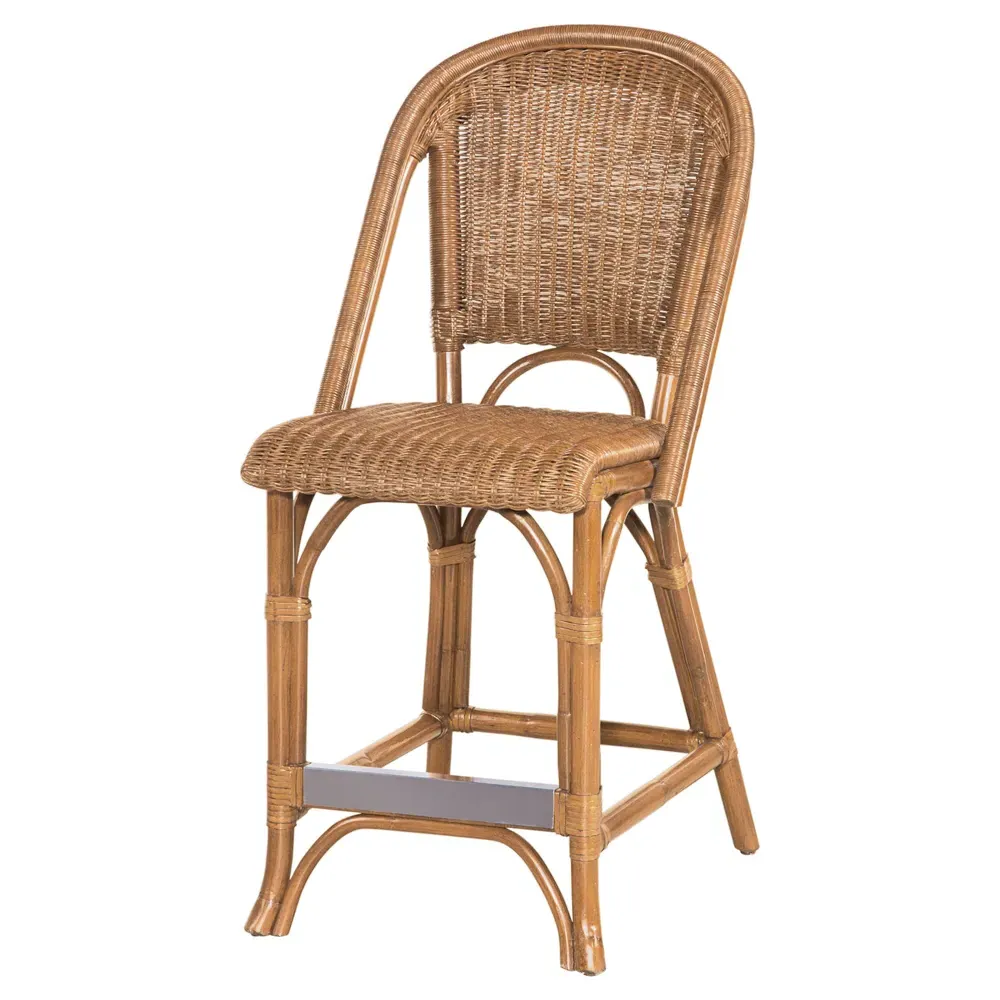 Isabella Woven Rattan Counter Stool - Brown