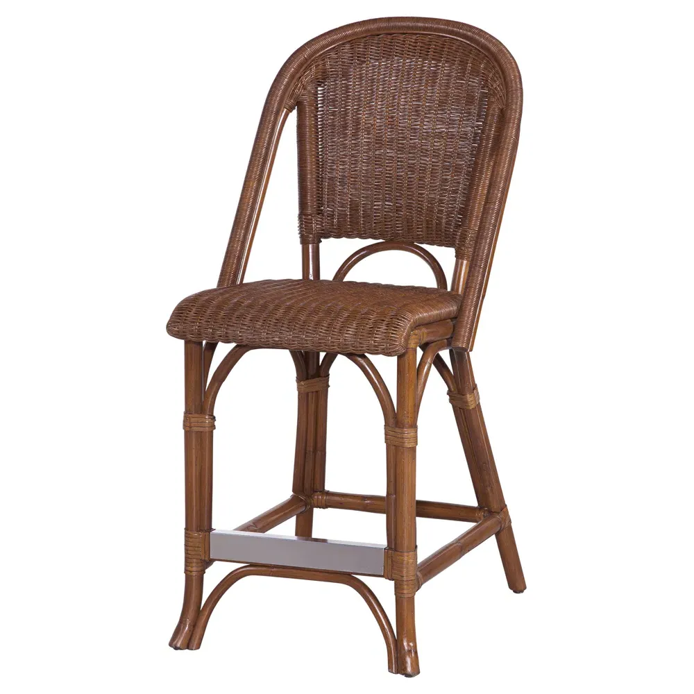 Isabella Woven Rattan Counter Stool - Dark Brown