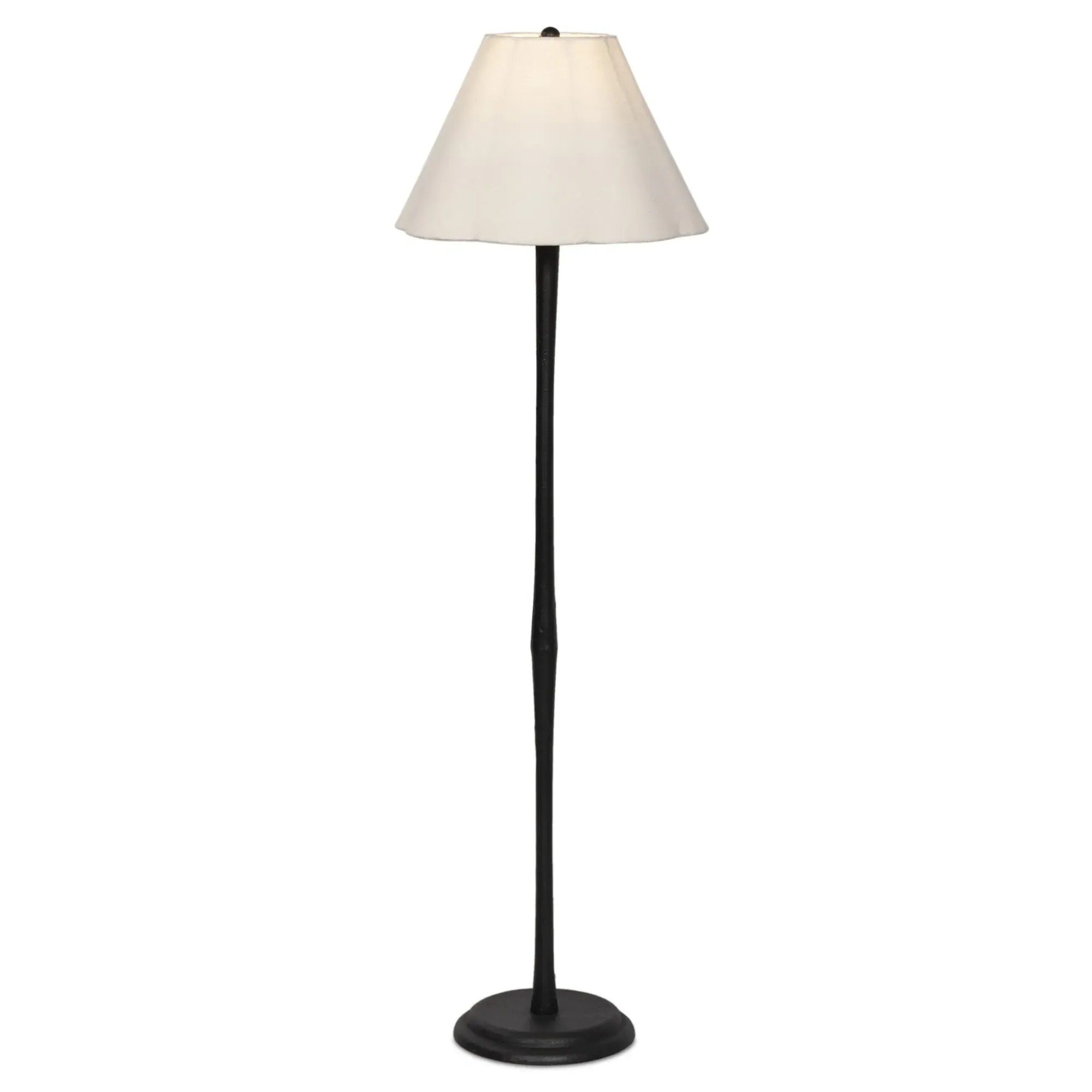 Isabelle Scalloped Shade Floor Lamp - Black, Iron