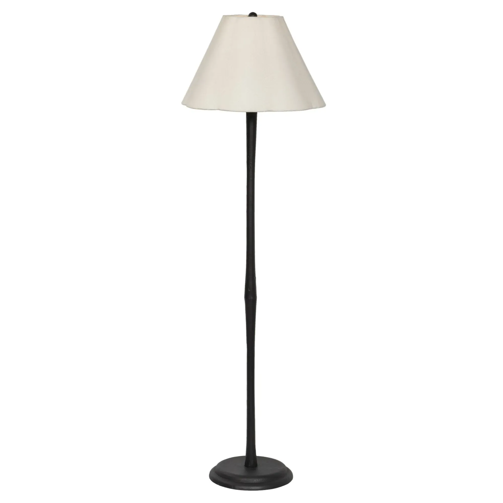 Isabelle Scalloped Shade Floor Lamp - Black, Iron