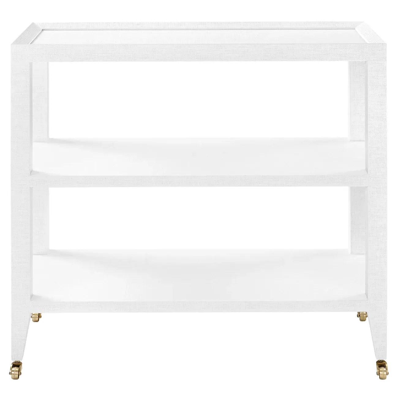 Isadora 3-Tier Console Table with Brass Casters - Chiffon White image