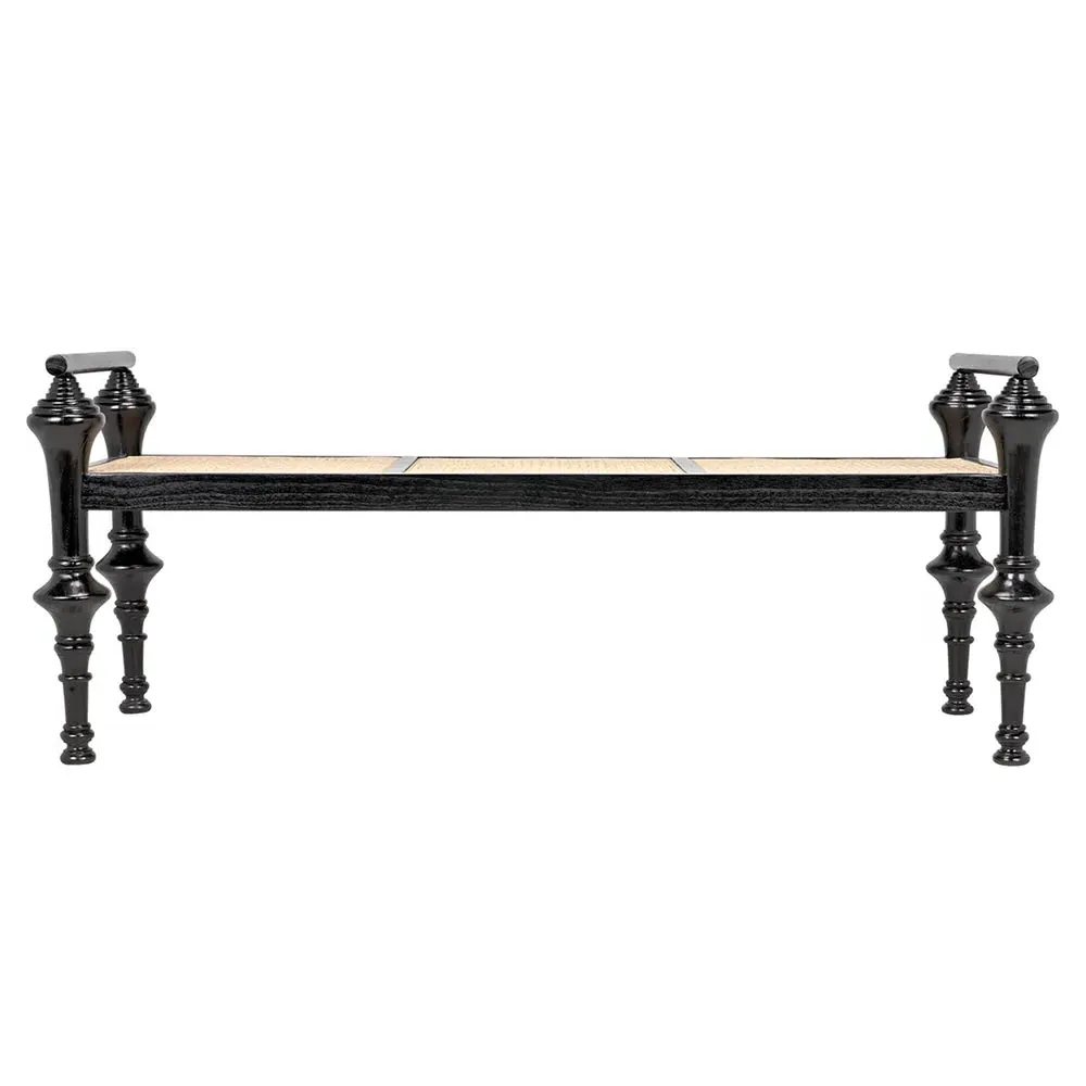 Isaiah Entryway Bench - Black, Sungkai Wood