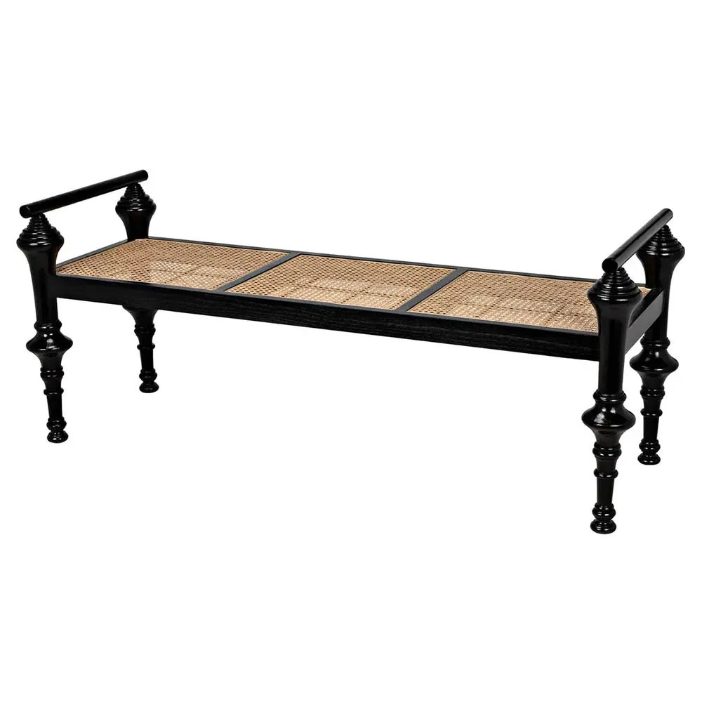 Isaiah Entryway Bench - Black, Sungkai Wood