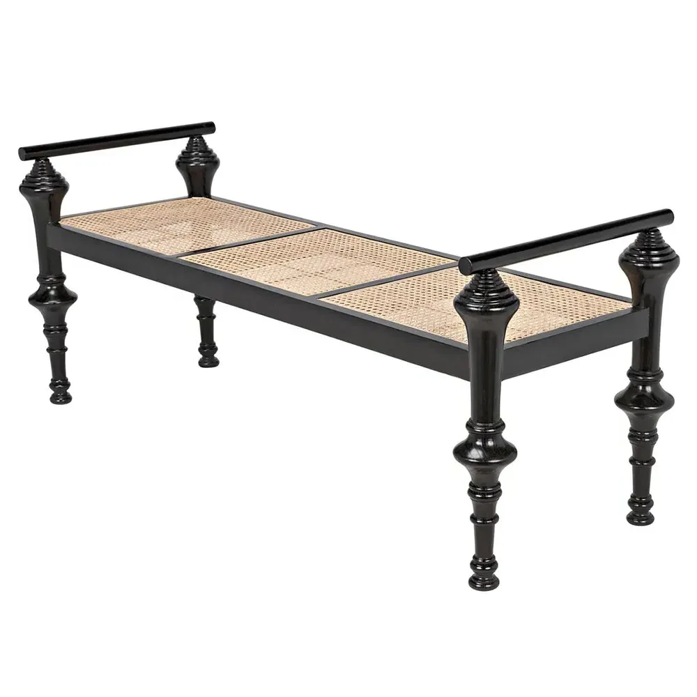 Isaiah Entryway Bench - Black, Sungkai Wood