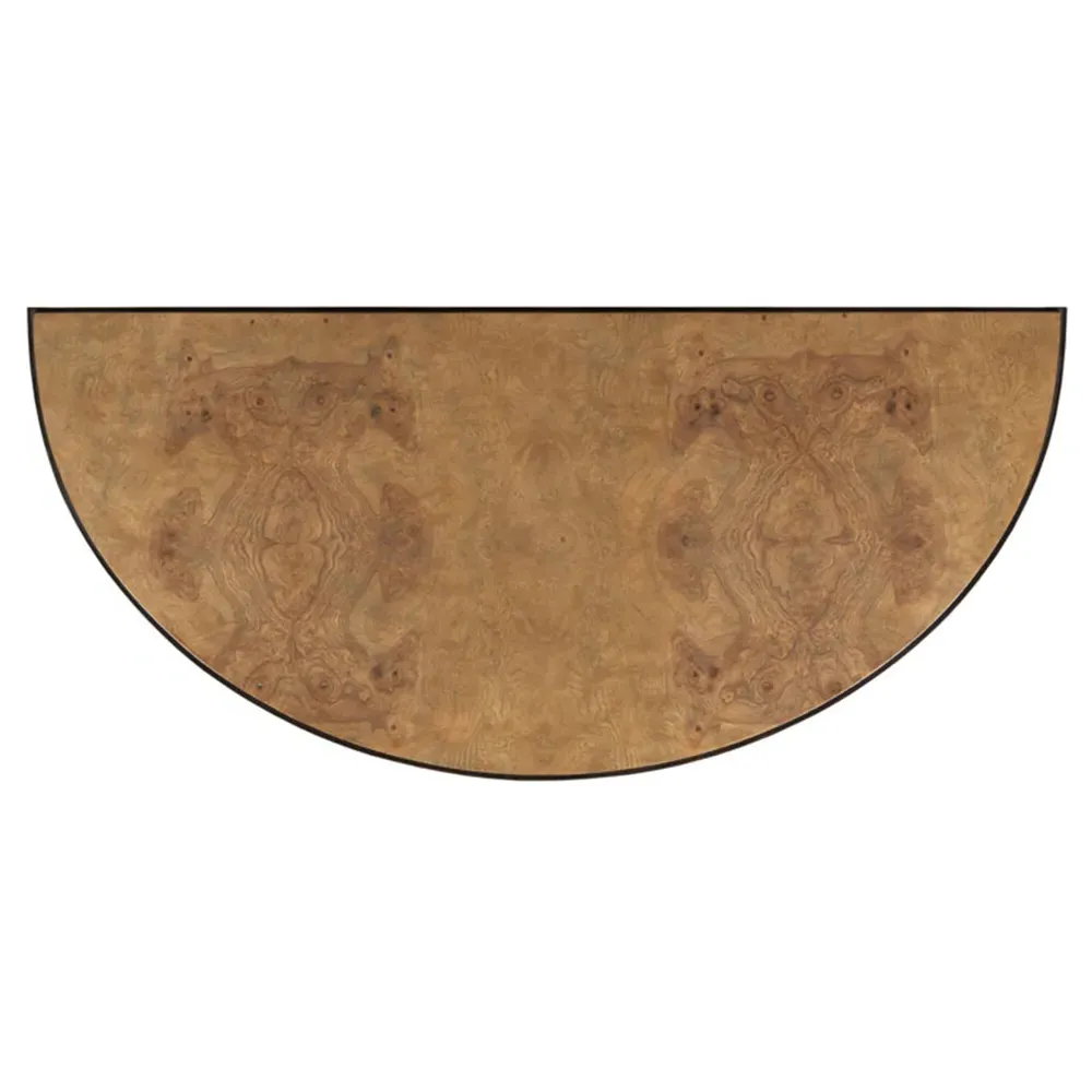 Isla Demilune Console Table - Brown, Hardwood