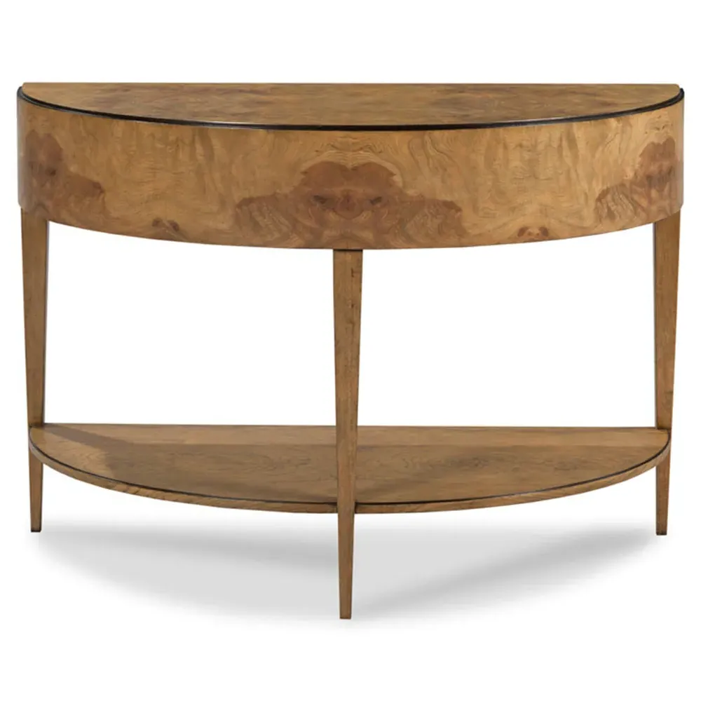 Isla Demilune Console Table - Brown, Hardwood