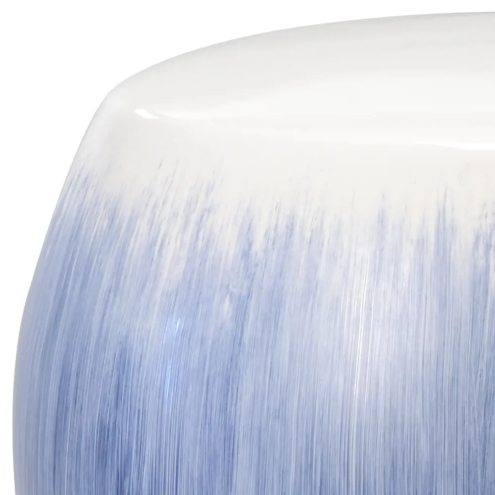 Isla Round Garden Stool - Blue, Ceramic