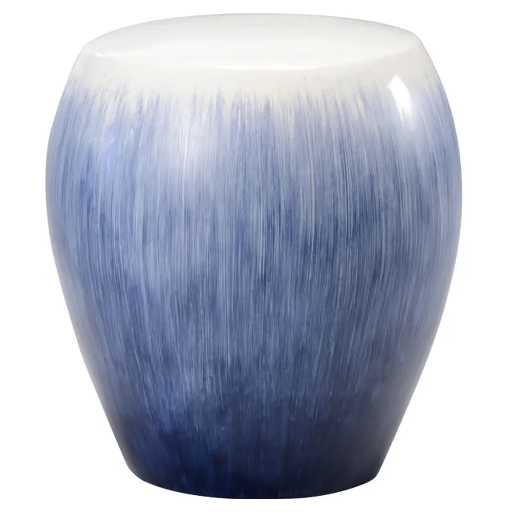 Isla Round Garden Stool - Blue, Ceramic image