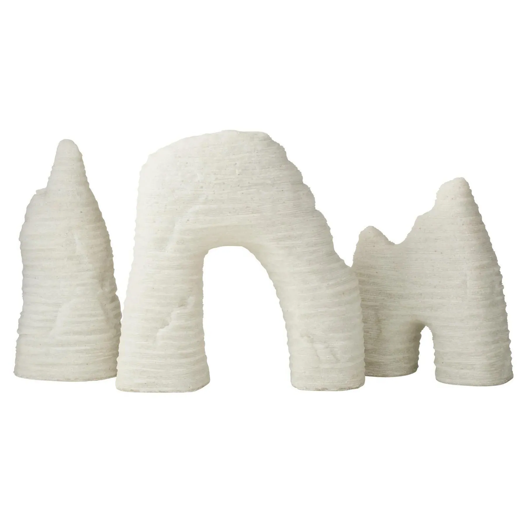 Isla Textured Sculpture Set of 3 - White, Ricestone