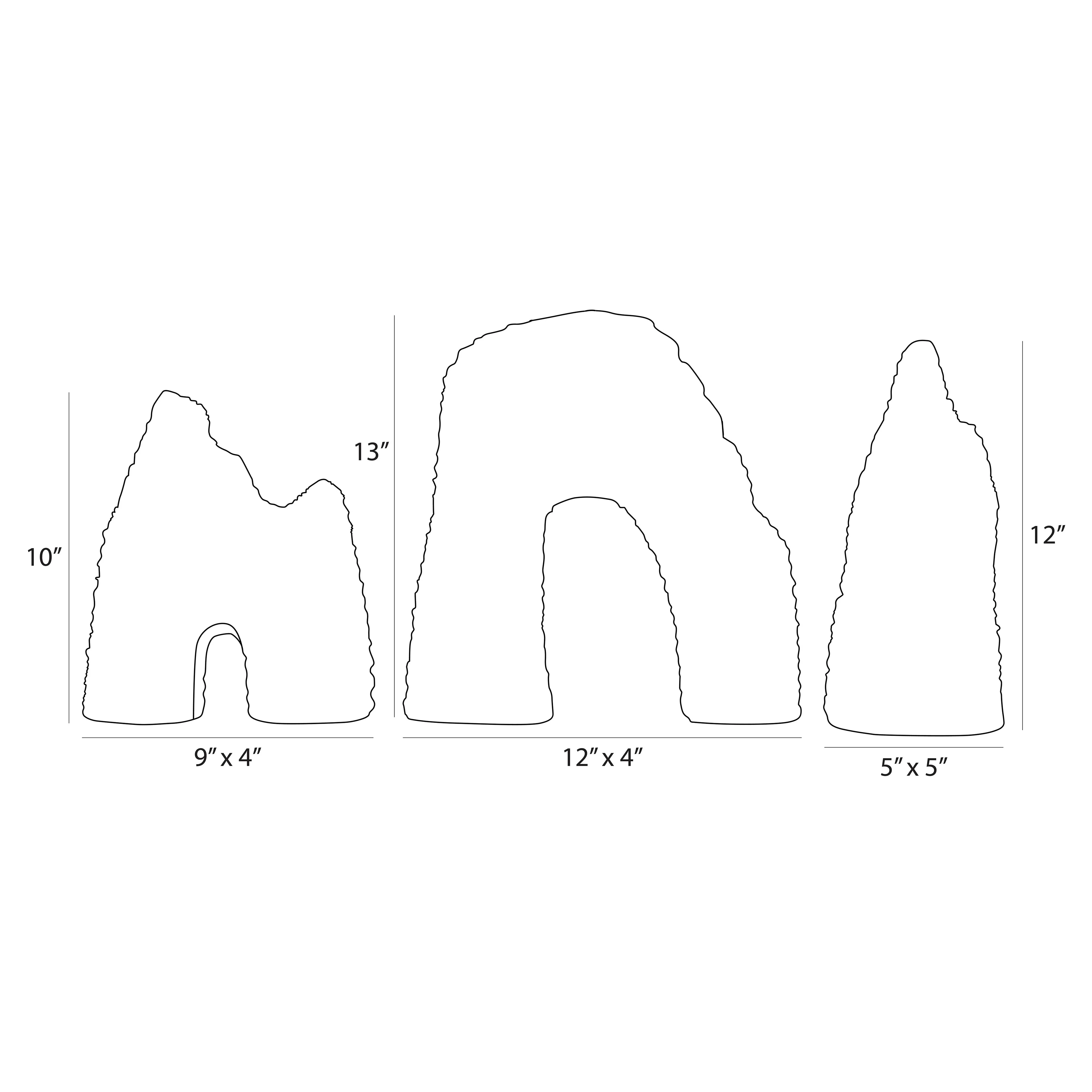 Isla Textured Sculpture Set of 3 - White, Ricestone