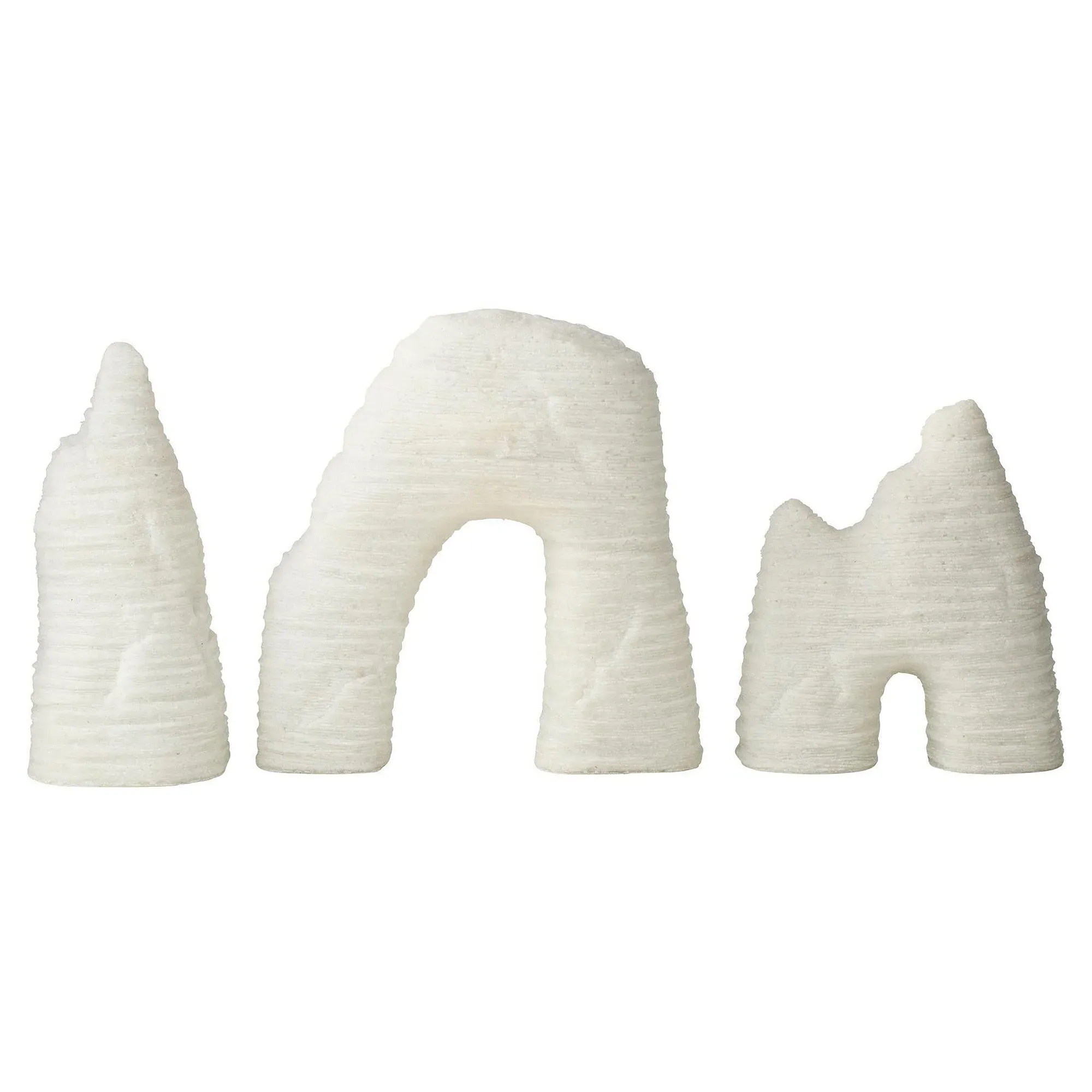 Isla Textured Sculpture Set of 3 - White, Ricestone