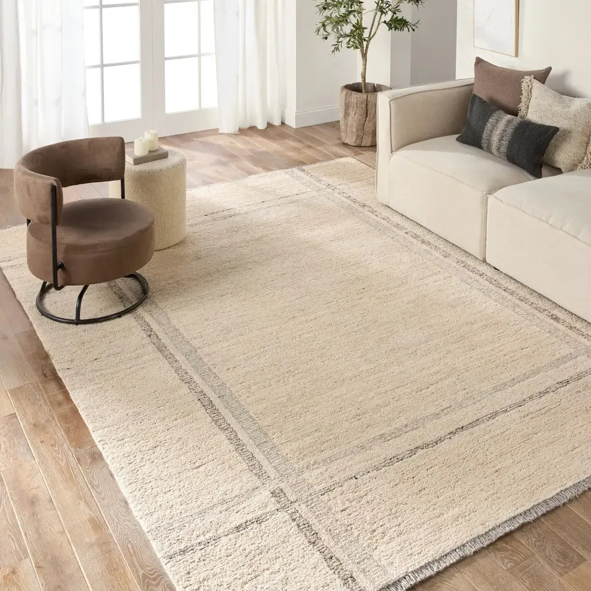 Islen Patterned Rug - Cream, Wool