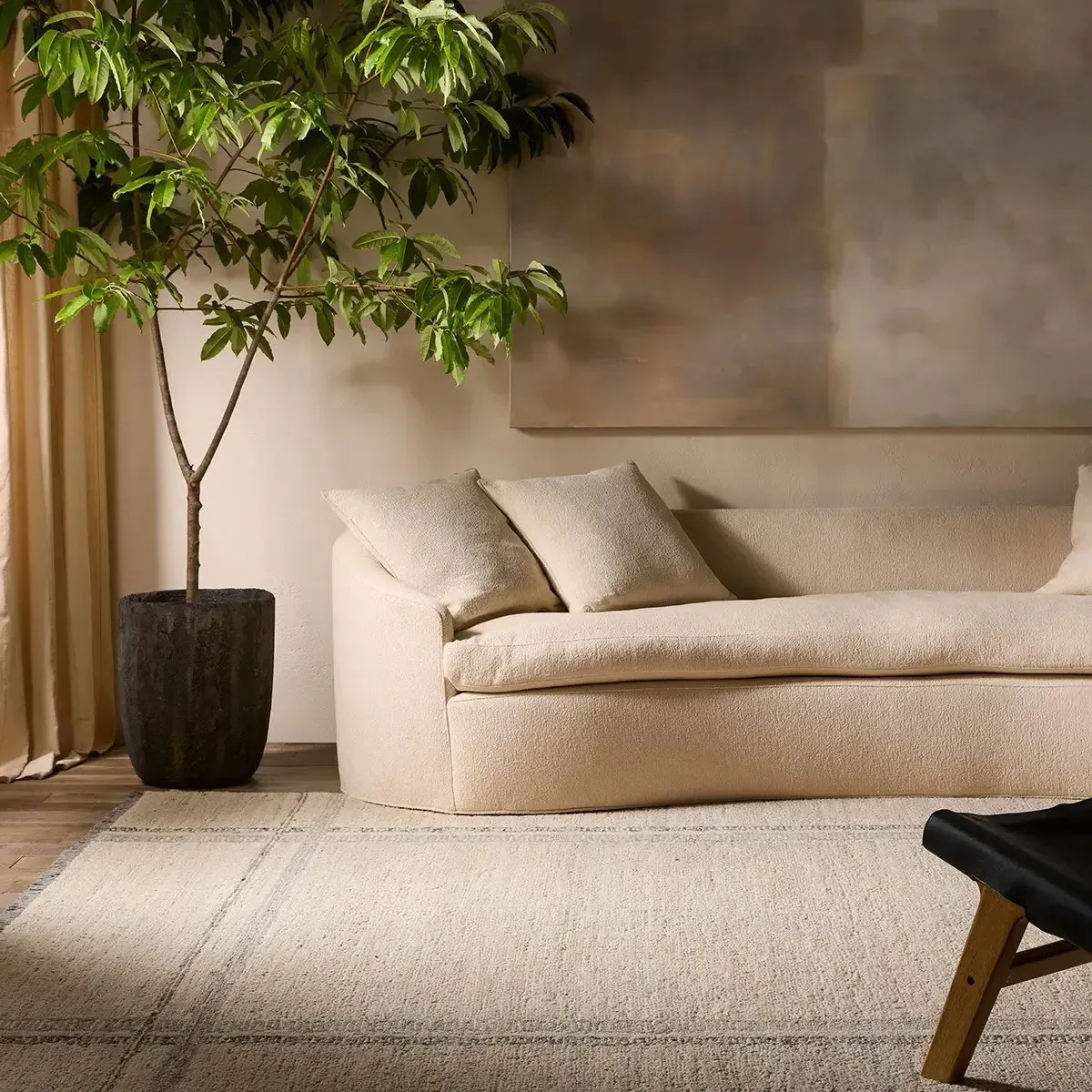 Islen Patterned Rug - Cream, Wool