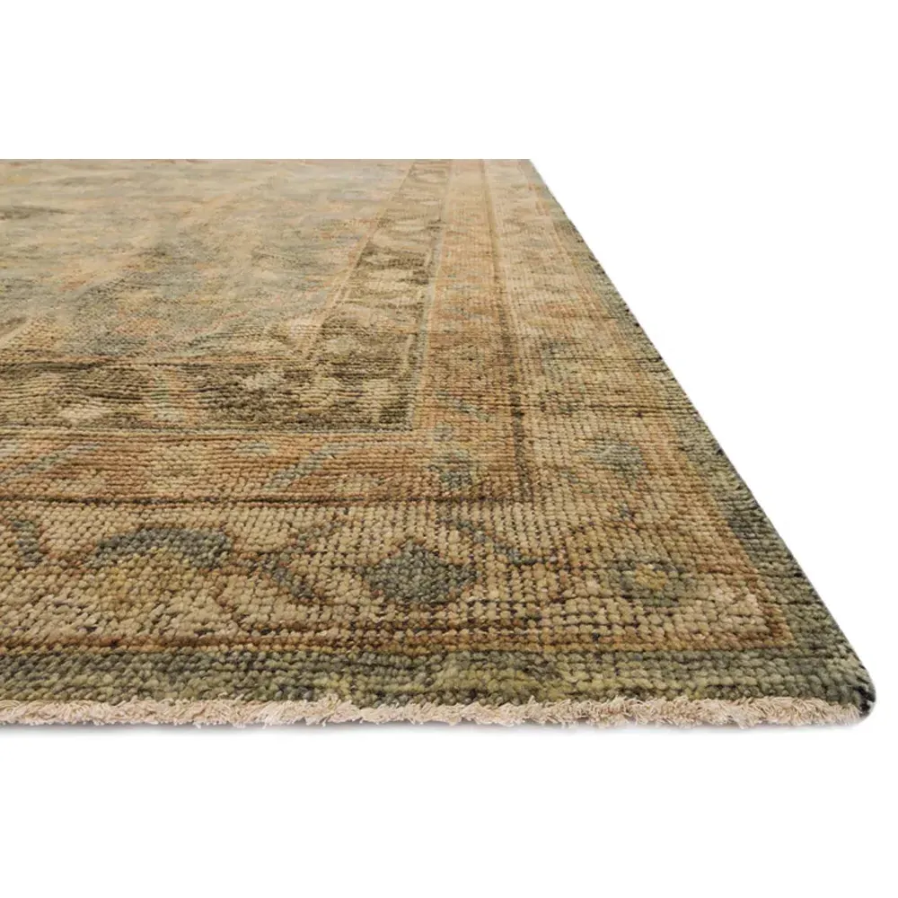 Ismael Oushak Hand Knotted Rug Sample - Brown, Wool