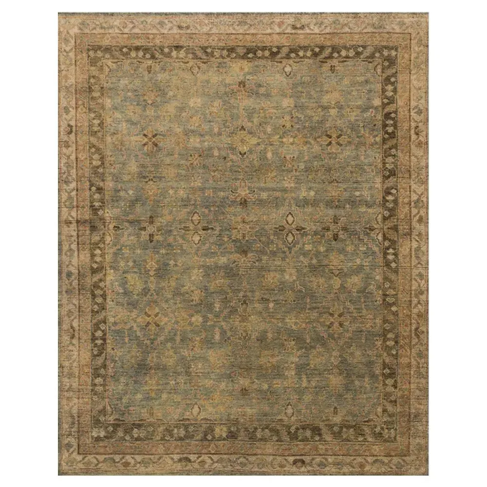 Ismael Oushak Hand Knotted Rug Sample - Brown, Wool image