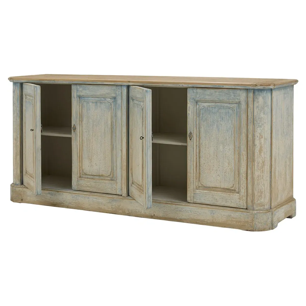 Isola Distressed Sideboard - Blue, Reclaimed Pine