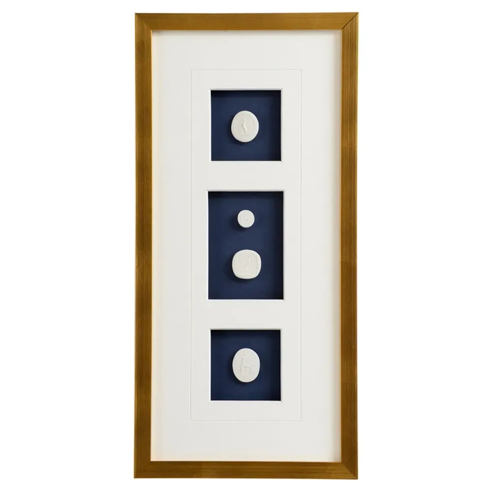 Isola Intaglio Gold Leaf Frame Mixed Media IV - White image