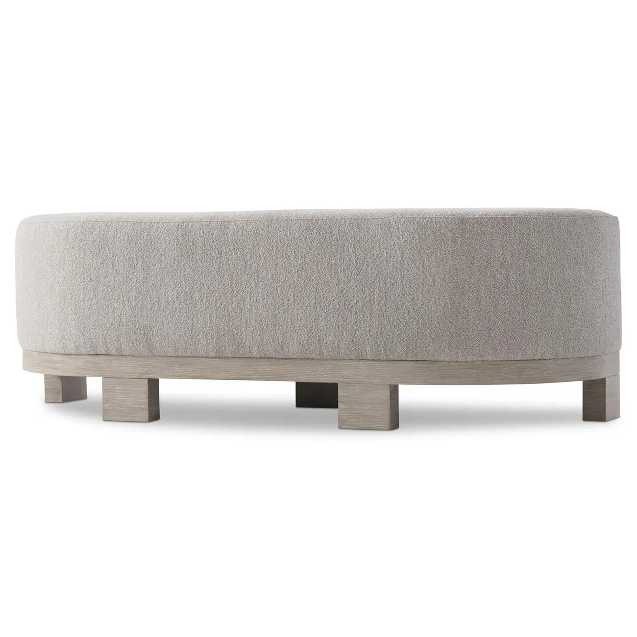 Isolde Demilune Bench - Grey, Boucle
