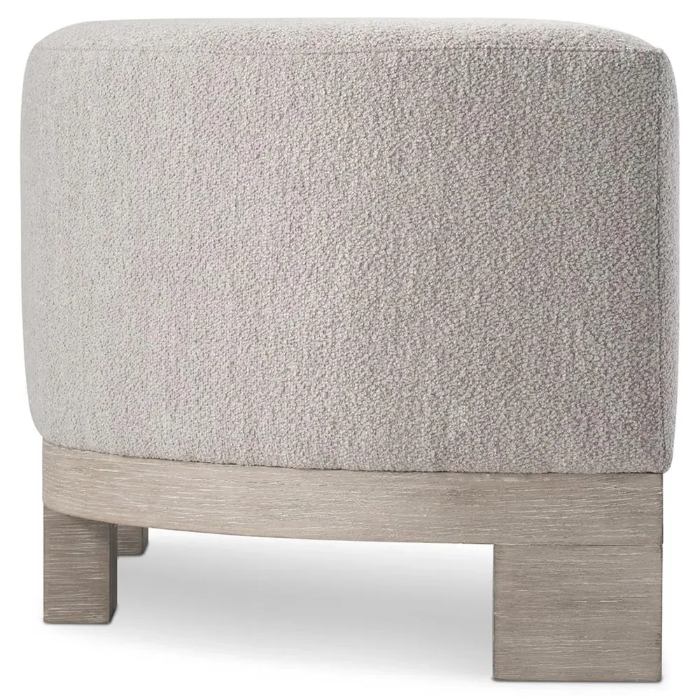 Isolde Demilune Bench - Grey, Boucle