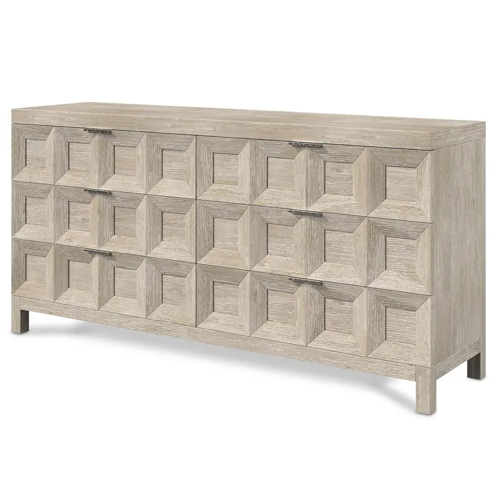 Isolde Double Dresser - Beige, White Oak