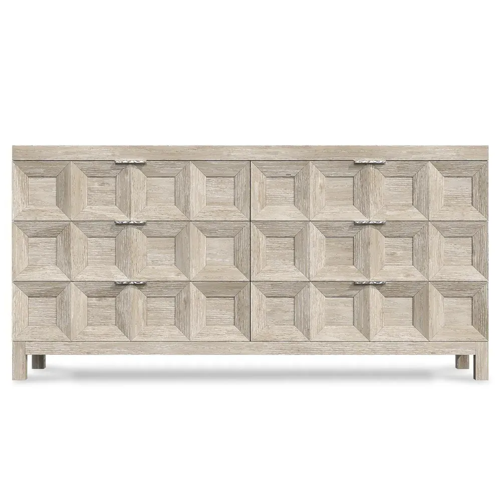 Isolde Double Dresser - Beige, White Oak