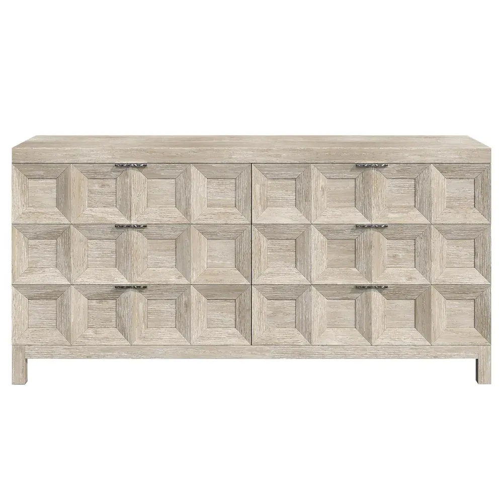 Isolde Double Dresser - Beige, White Oak
