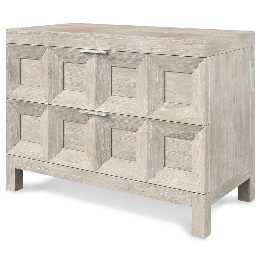 Isolde Large Nightstand - Beige, White Oak