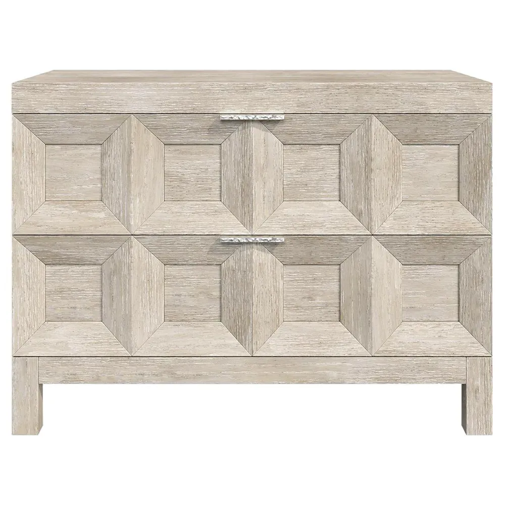 Isolde Large Nightstand - Beige, White Oak
