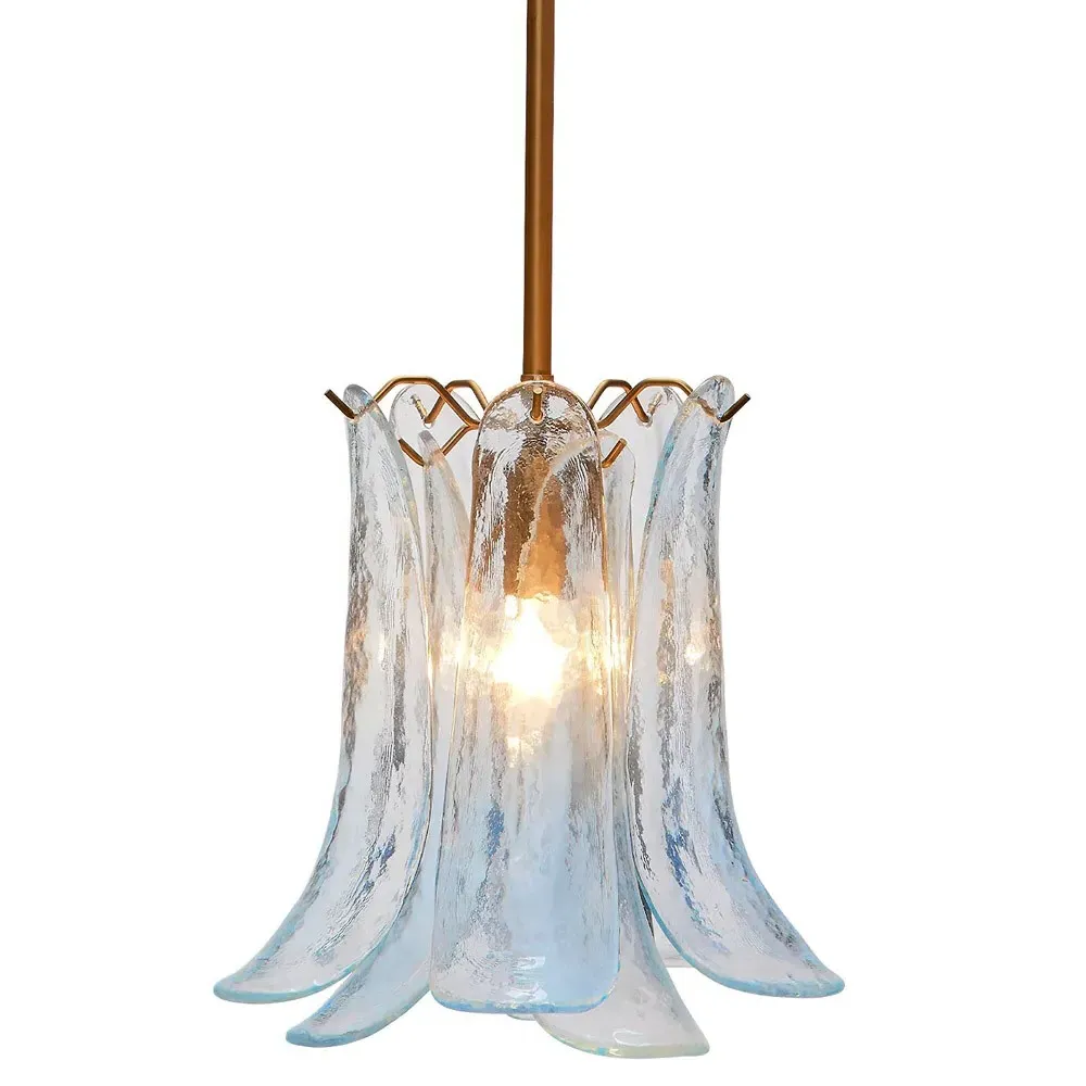 Isolde Petal Pendant Light - Blue, Glass